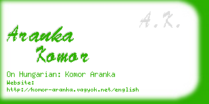aranka komor business card